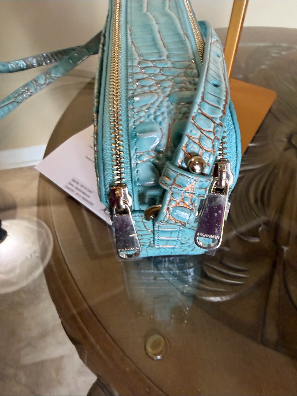 Brahmin Danica Waterfall Melbourne Croc-Embossed Crossbody - Picture 14 of 14